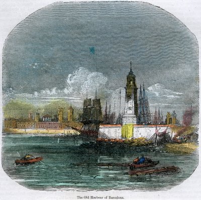Starý přístav v Barceloně, Katalánsko, Španělsko, c1880 od Unbekannt