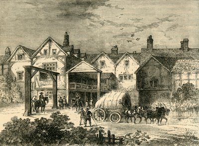 The Old Tabard Inn, v sedmnáctém století, c1878. od Unbekannt