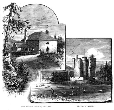 Farní kostel, Crathie a hrad Braemar, Skotsko, 1900 od Unbekannt