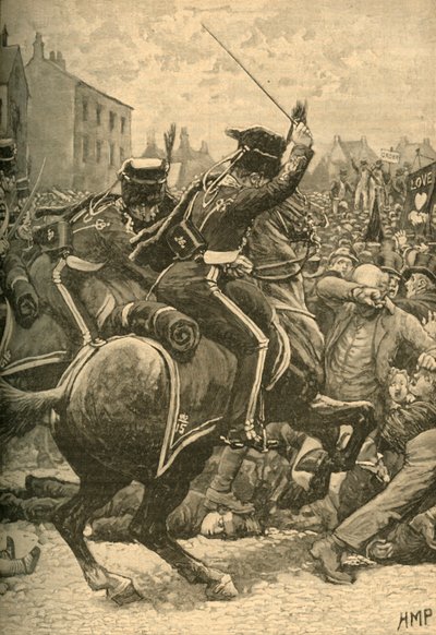 Masakr v Peterloo: husaři útočící na lid, Manchester, 1819 – 1890. od Unbekannt