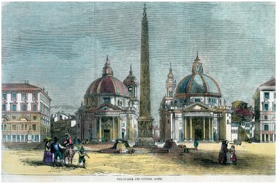 Piazza del Popolo, Řím, Itálie, c1880 od Unbekannt