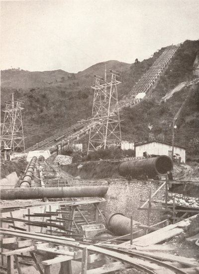 The Pipes at Ribeirao das Lajes: Rio Light and Power Works, 1914 od Unbekannt