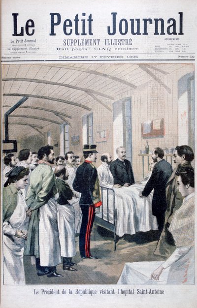 Prezident republiky Felix Faure na návštěvě nemocnice Saint-Antoine, Paříž, 1895 od Unbekannt