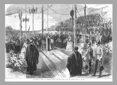 Princ z Walesu položil hlavní kámen na New Grammar School v Readingu, 1870 od Unbekannt