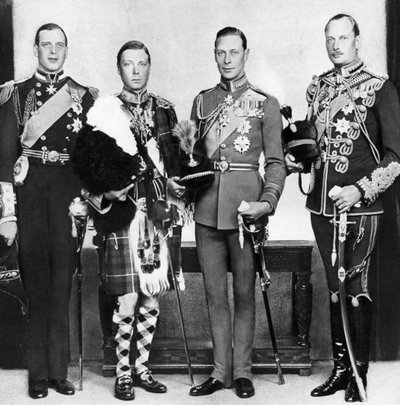 Princ z Walesu se svými bratry, c1930 od Unbekannt