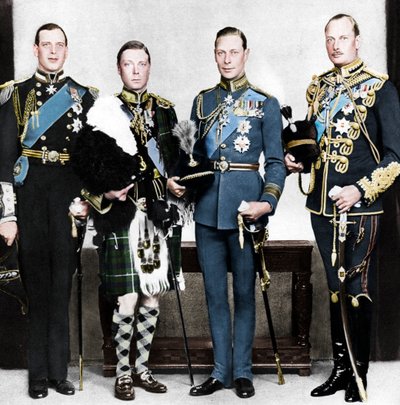 Princ z Walesu se svými bratry, c1930 od Unbekannt