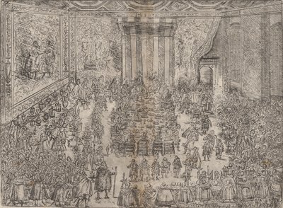 Knížecí jídlo Die Fürstliche Mahlzeit ze série zobrazující svatbu Wolfgy..., 1614. od Unbekannt
