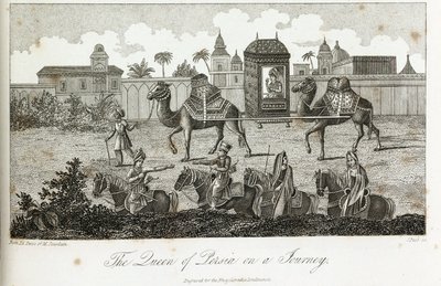 Královna Persie nesená velbloudy, c 1810-1829 od Unbekannt