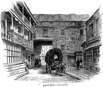 The Queens Head Inn, Southwark, Londýn, 1887 od Unbekannt