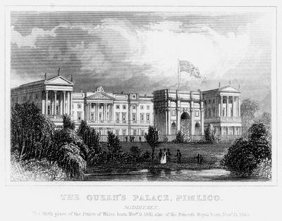 Queens Palace, Pimlico, Londýn, c1840 od Unbekannt