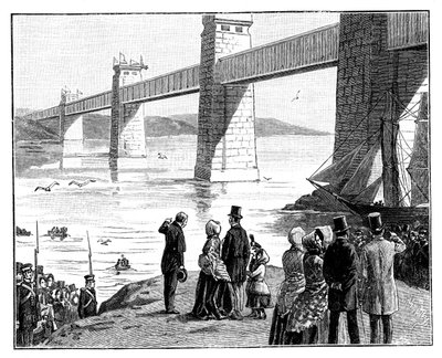 Návštěva Queens na Britannia Tubular Bridge, Wales, c1888 od Unbekannt