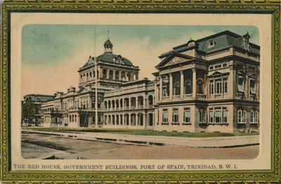 Červený dům, vládní budovy, španělský přístav, Trinidad, B.W.I., začátek 20. století. od Unbekannt