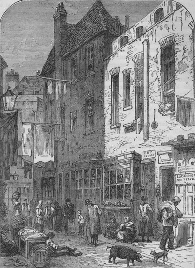 The Rookery of St Giles, Londýn, 1850 1878 od Unbekannt