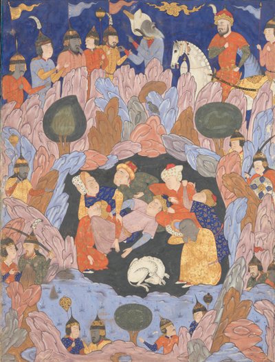 Sedm spáčů z Efesu, Folio z Falnama Book of Omens, 1550s. od Unbekannt