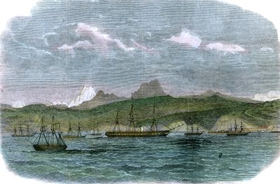 Španělská blokádní eskadra ve Valparaisu, Chile, c1880 od Unbekannt