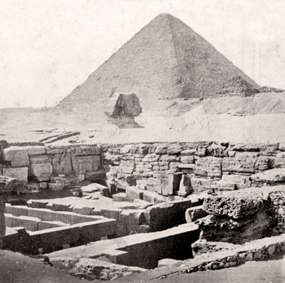 Sfinga a Velká pyramida, Egypt, počátek 20. století od Unbekannt