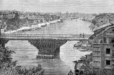 Most Srinagar přes řeku Jhelum, Pákistán, 1895 od Unbekannt