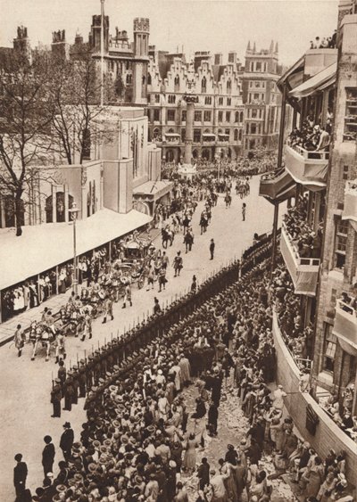 State Coach opouští Westminsterské opatství po korunovaci krále Jiřího VI., 1937 od Unbekannt