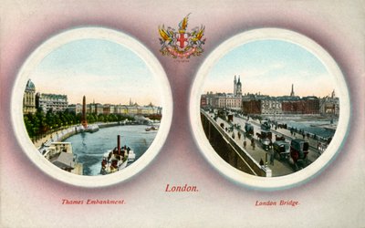 Nábřeží Temže a London Bridge, Londýn, 1909. od Unbekannt
