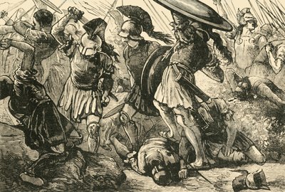 Thébané a Makedonci v Chaeronea, 1890. od Unbekannt