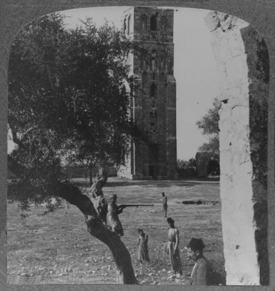Věž v Ramleh, údajně minaret velké mešity, c1900 od Unbekannt