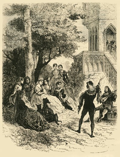 Trouvere Adenes na dvoře královny Marie Brabantské, 1274-1285, 1890. od Unbekannt