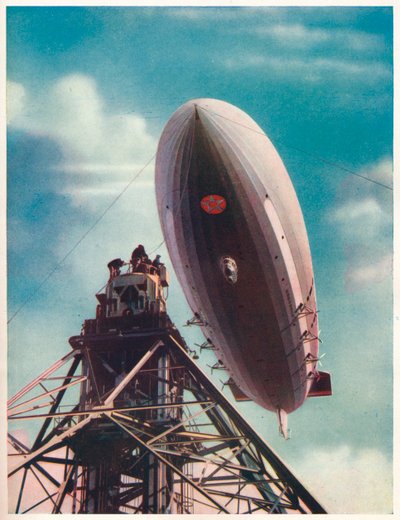 Americká vzducholoď Macon kotví k mobilnímu stožáru v Lakehurst, New Jersey, c1935 c1937 od Unbekannt