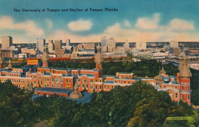 University of Tampa a Skyline of Tampa, Florida, c1940 od Unbekannt