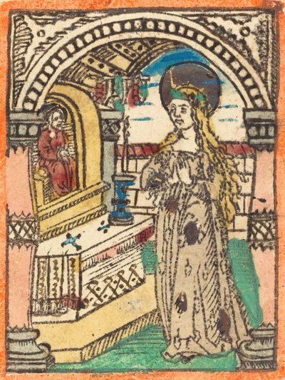 Panna v rouše vyšívané klasy, c. 14701480. od Unbekannt