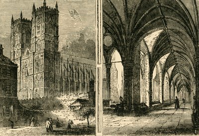 Západní věže a kláštery Westminsterského opatství, 1881. od Unbekannt