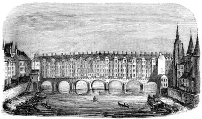 Starověký Pont aux Changes, Paříž, Francie, 16. století 1849 od Unbekannt