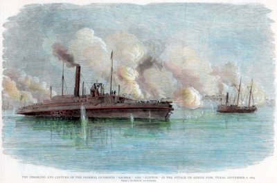 Útok na Sabine Pass, Texas, americká občanská válka, 8. září 1863 od Unbekannt