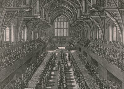 Banket ve Velké síni Westminsterského paláce... korunovace Jakuba II. v roce 1685, 1902. od Unbekannt