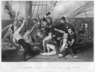 Nalodění na HMS Chesapeke posádkou HMS Shannon, 1813 od Unbekannt