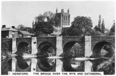 Most přes Wye a katedrálu, Hereford, 1936 od Unbekannt