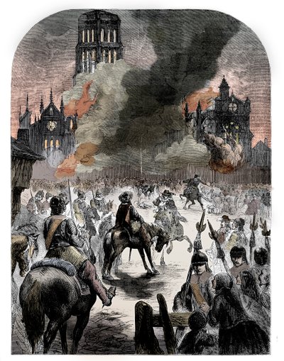 Spálení katedrály St Pauls během Velkého požáru Londýna, c1902 od Unbekannt