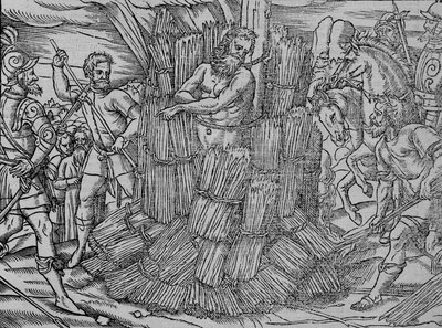 Upálení mistra Hieroma z Prahy, c1563. od Unbekannt