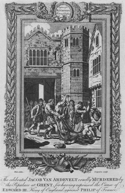 Slavný Jacob Van Ardevelt krutě zavražděn populací v Gentu, c1787 od Unbekannt