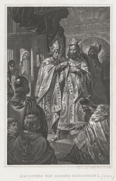 Korunovace Balduina I. na Štědrý den 1100, 19. století od Unbekannt