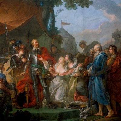 Odvážná akce Eustache de Saint-Pierre při obléhání Calais, 1346 od Unbekannt