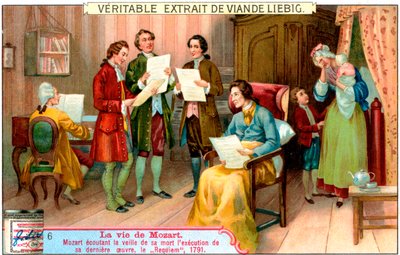 Umírající Mozart poslouchá provedení svého Requiem, 1791, c1900 od Unbekannt