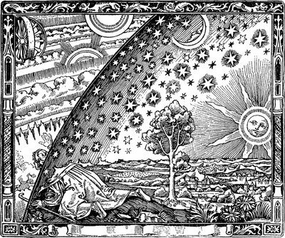 Okraj nebeské klenby Flammarion rytina z Latmosphère. Météorologie populaire od Camilla od Unbekannt