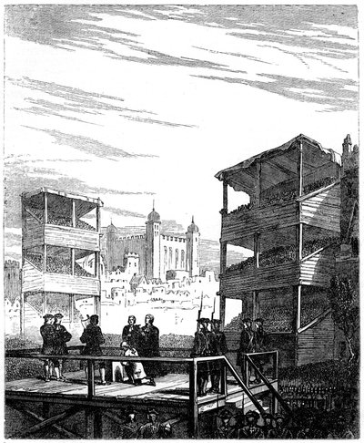 Poprava lorda Derwentwatera 1689-1716 na Tower Hill, Londýn, 1716 19. století od Unbekannt
