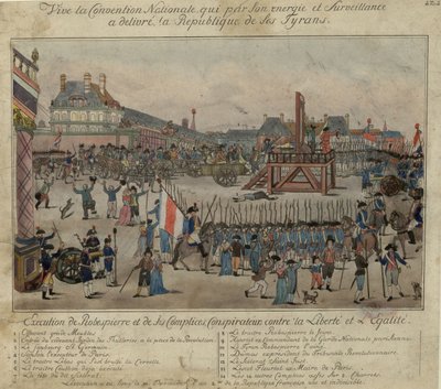 Poprava Robespierra a jeho příznivců dne 28. července 1794 od Unbekannt