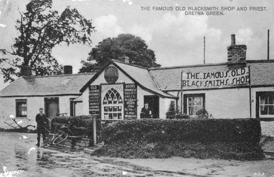 Slavný starý kovářský obchod, Gretna Green, Dumfriesshire, Skotsko, 20. století od Unbekannt