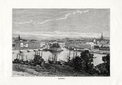 Přístav v Bayonne, Francie, 1879 od Unbekannt