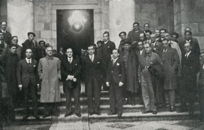 Šéf baskické vlády (nebo legendární) Jose Antonio Aguirre a členové vlády Barcelona. Soukromá nadace Juberta Figuerase. od Unbekannt