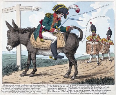 Cesta novodobého hrdiny na ostrov Elba, 1814 od Unbekannt