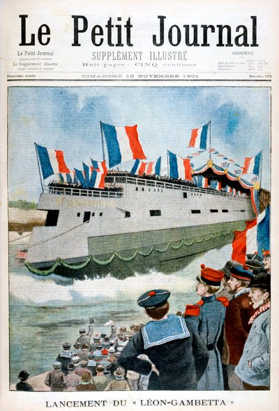 Start obrněného křižníku Leon Gambetta, Francie, 1901 od Unbekannt