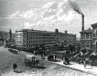 Mlýn v Saltaire, c1880 od Unbekannt